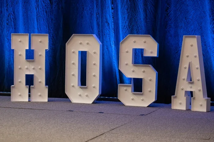 Illuminated HOSA Stage Marquee Letters